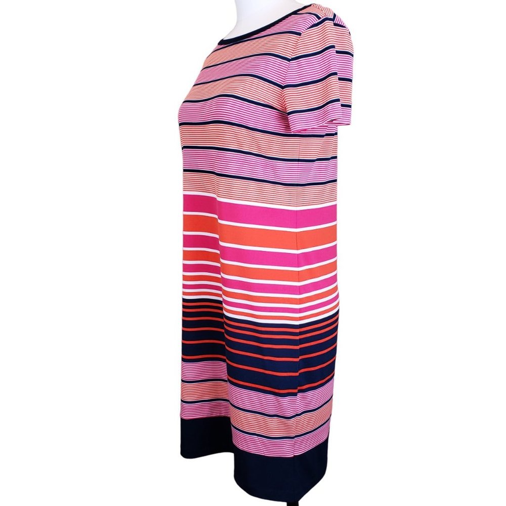 Michael Kors Stripe Shift Dress Short Sleeves, Medium EUC - Picture 2 of 7